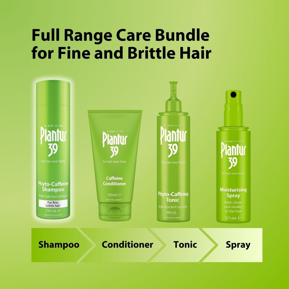 Plantur 39 Phyto-Caffeine Shampoo for Fine Brittle Hair - Adds Volume & Strengthens Thin Hair, 250ml