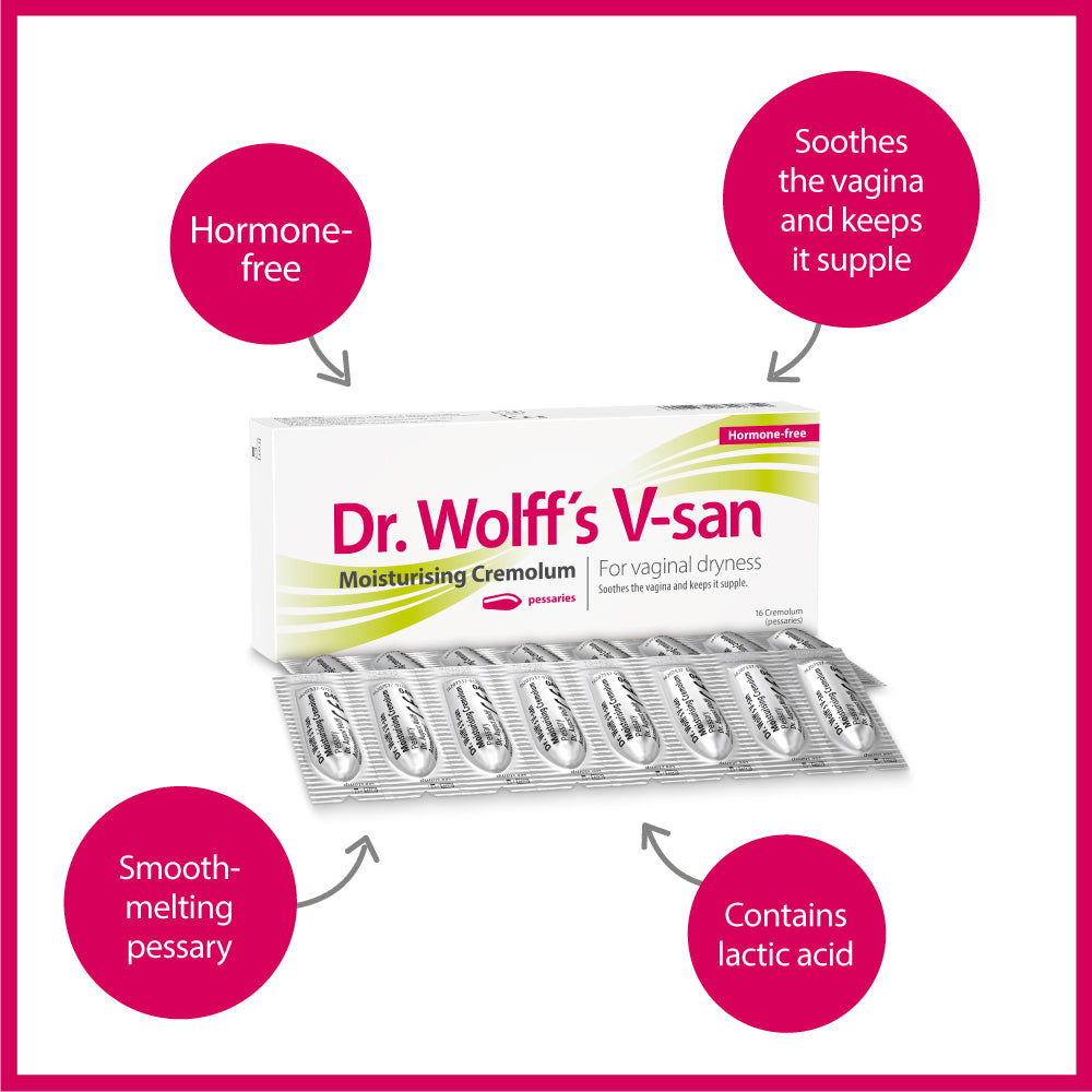 Dr. Wolff’s V-san Moisturising Cremolum 16 Pessaries - against vaginal dryness