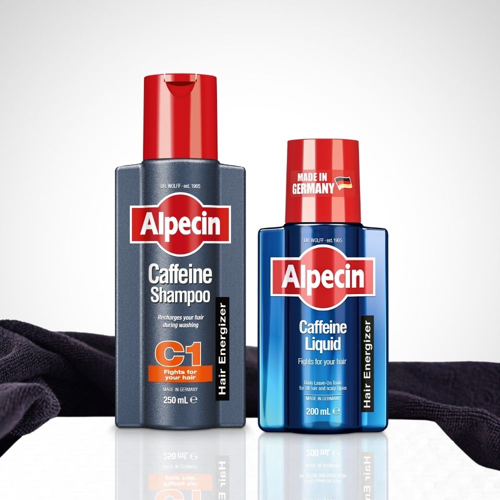 Alpecin Starter Pack - Caffeine Shampoo C1 250ml + Caffeine Liquid 200ml - strengthens hair on days with and without washing
