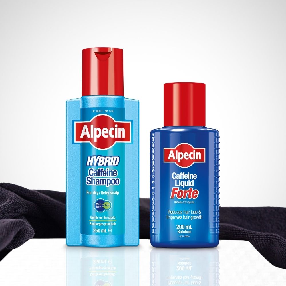 Alpecin Hair Loss Set – Alpecin Hybrid Caffeine Shampoo + Caffeine Liquid Forte 200ml - Itchy Scalp & Hair Loss