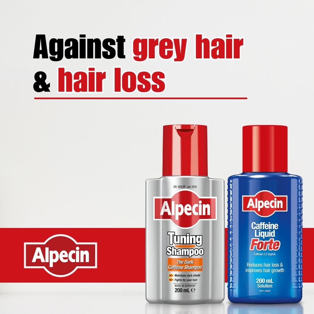 Alpecin Hair Loss Set – Tuning Shampoo for Grey Hair + Caffeine Liquid Forte 200ml