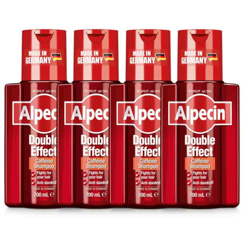 4x Alpecin Double Effect Caffeine Shampoo - Against Oily Dandruff, 200ml