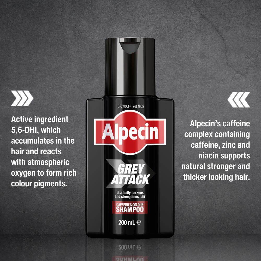 4x Alpecin Grey Attack Caffeine & Colour Shampoo