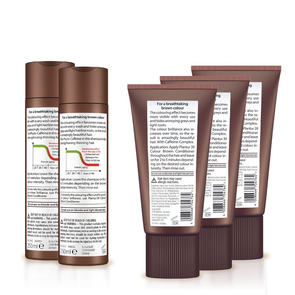 Plantur 39 2x Shampoo + 3x Conditioner Brown Bundle for a Breathtaking Shade of Brown