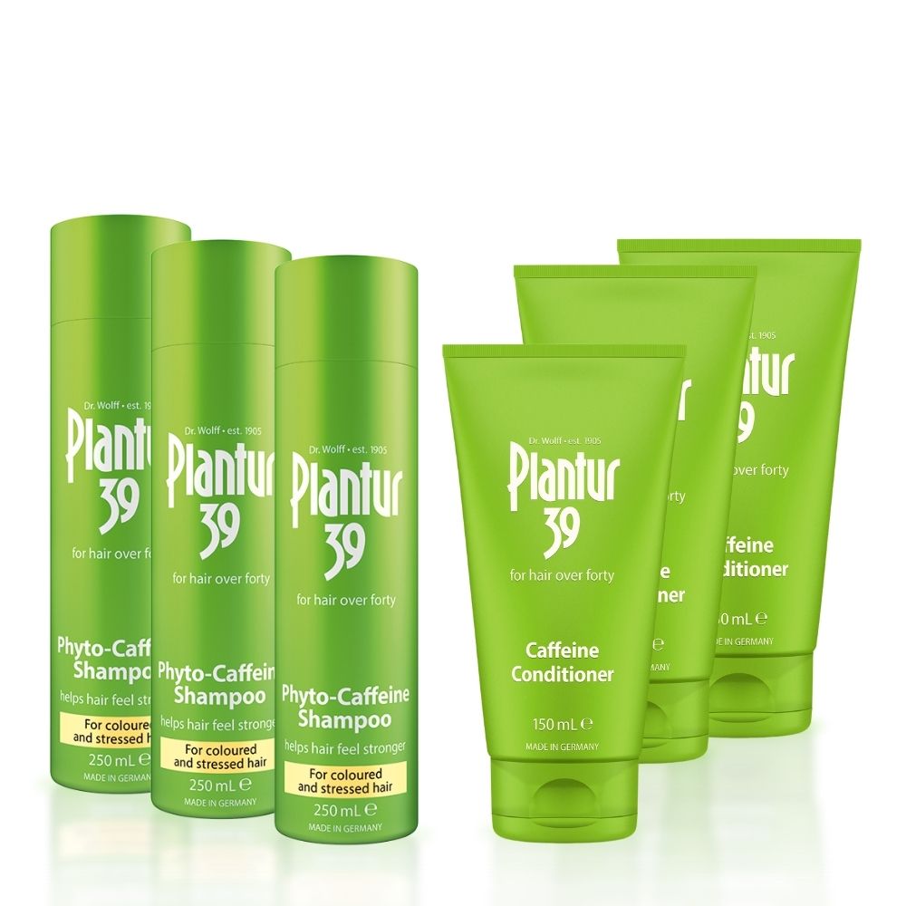 3x Starter Pack - Plantur 39 Shampoo + Conditioner Bundle For Coloured Hair