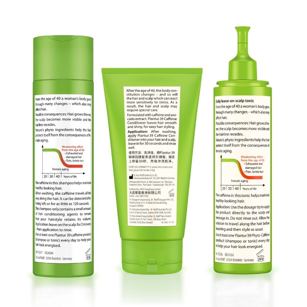 Plantur 39 Care-free Package for Fine Brittle Hair - Adds Volume & Strengthens Thin Hair