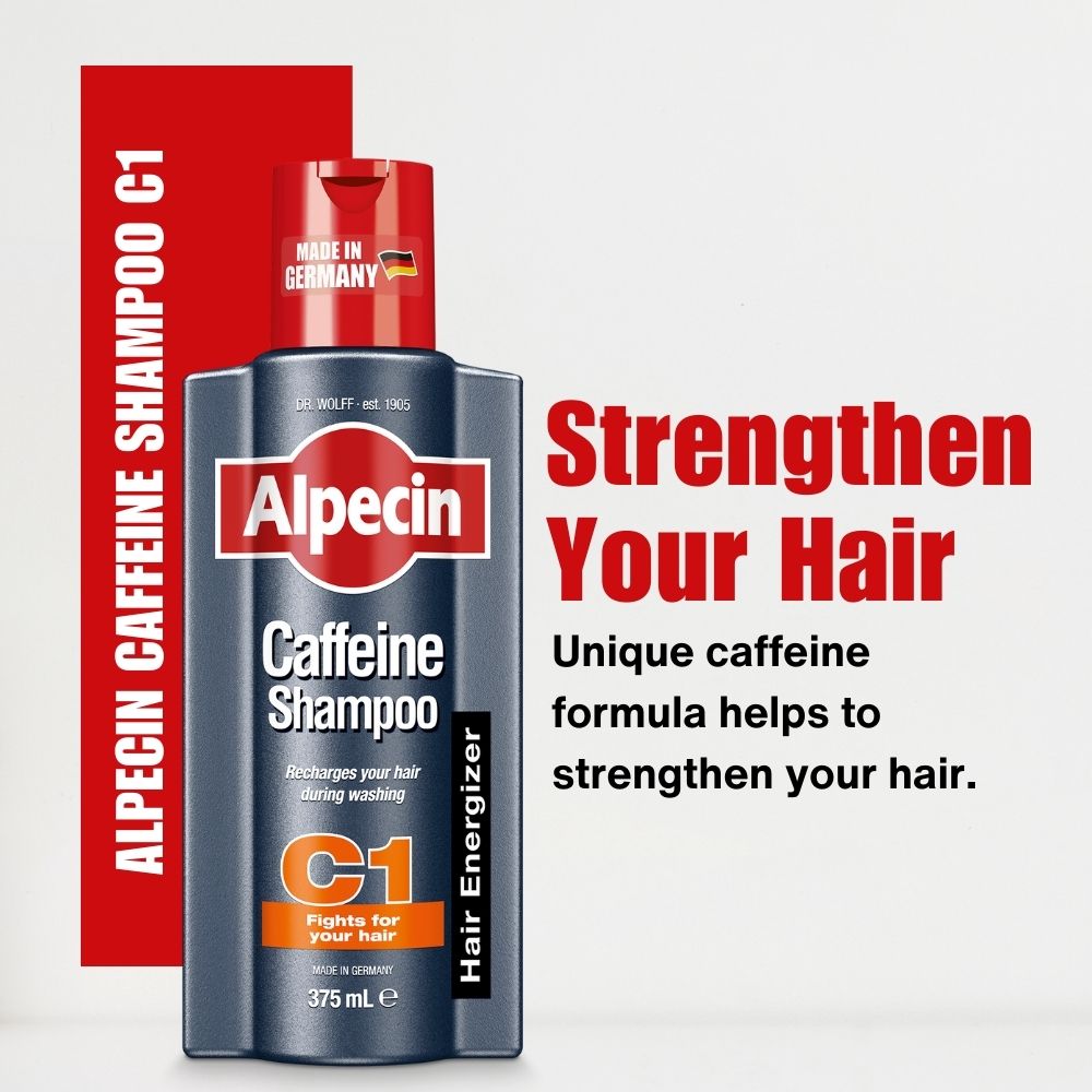 4x Alpecin Caffeine Shampoo C1 - For Stronger Hair, 375ml