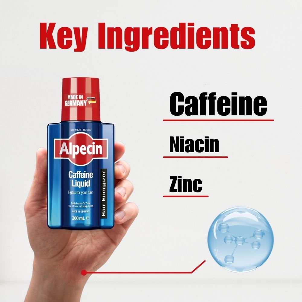 2x Alpecin Caffeine Liquid - Stronger Hair Leaving Scalp Energised 200ml