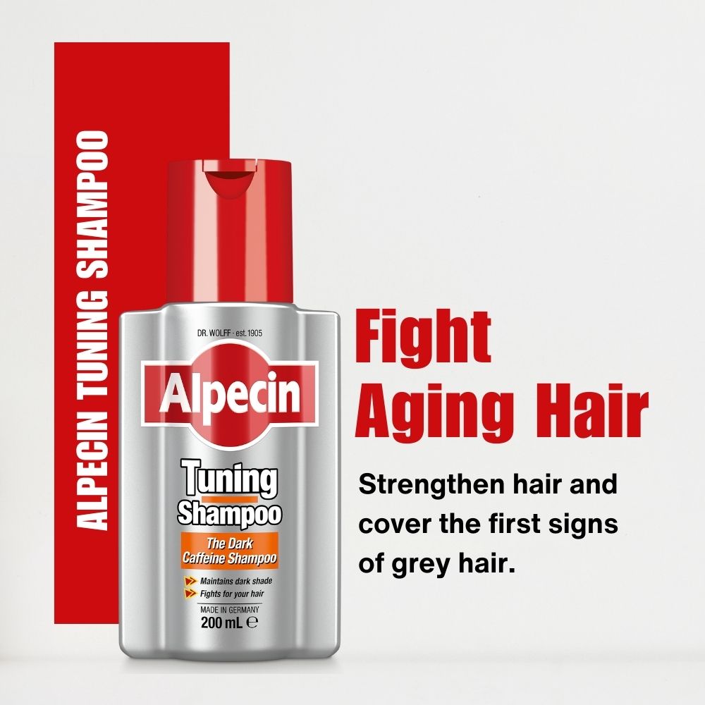 4x Alpecin Tuning Shampoo - Maintain Dark Hair - Thicker & Stronger Hair 200ml