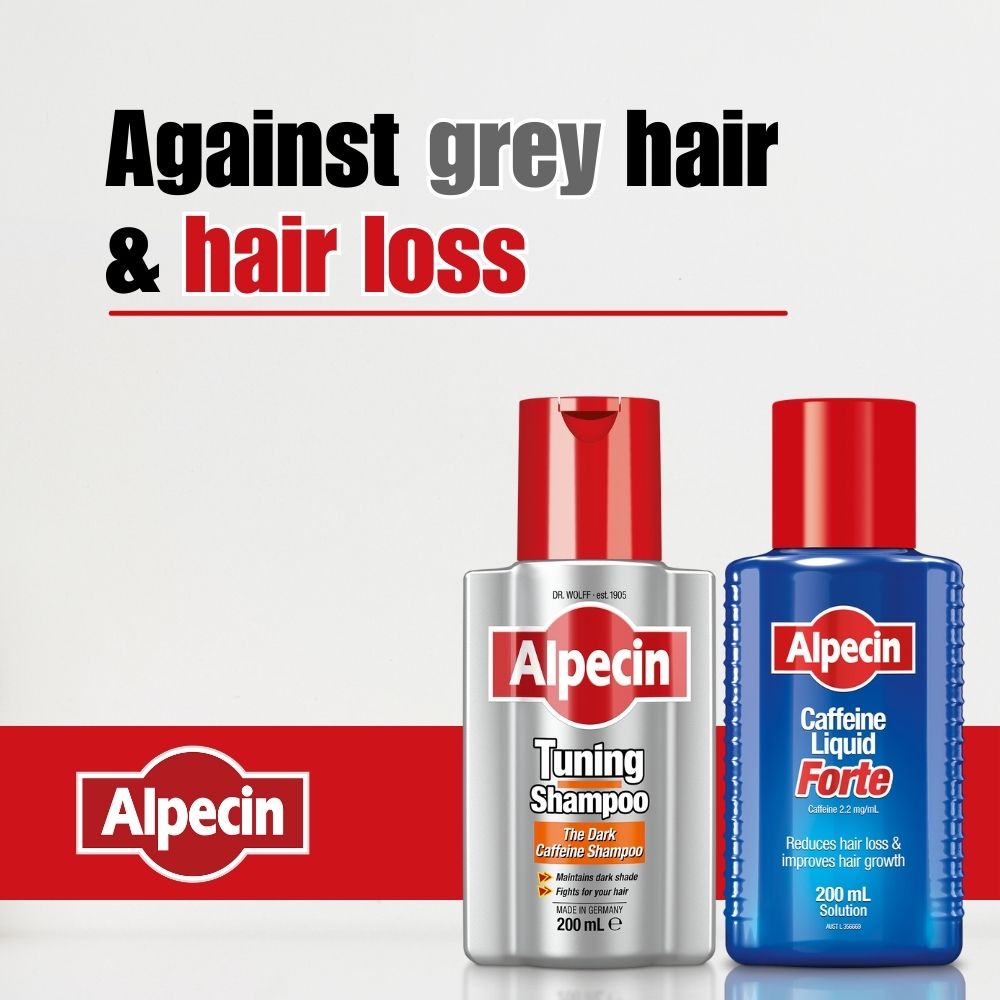 4x Alpecin Tuning Shampoo - Maintain Dark Hair - Thicker & Stronger Hair 200ml