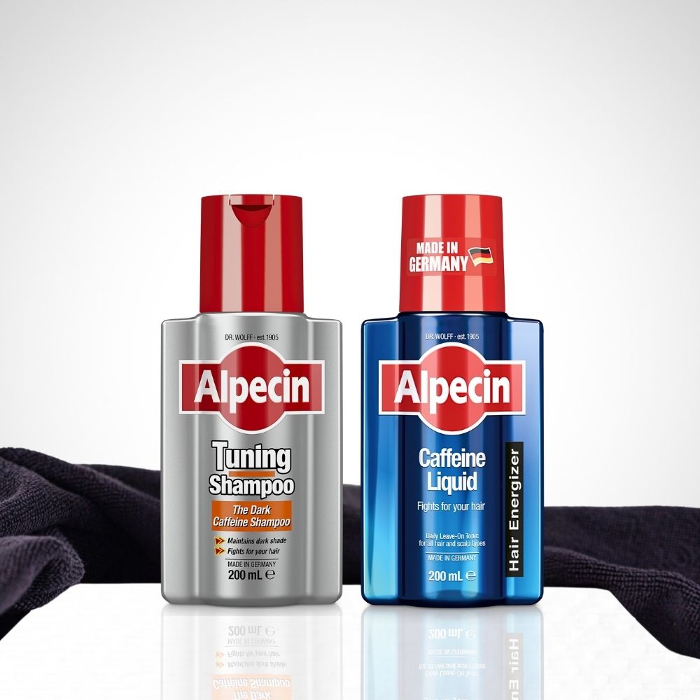 Alpecin Starter-Pack – Tuning Shampoo for Grey Hair + Caffeine Liquid