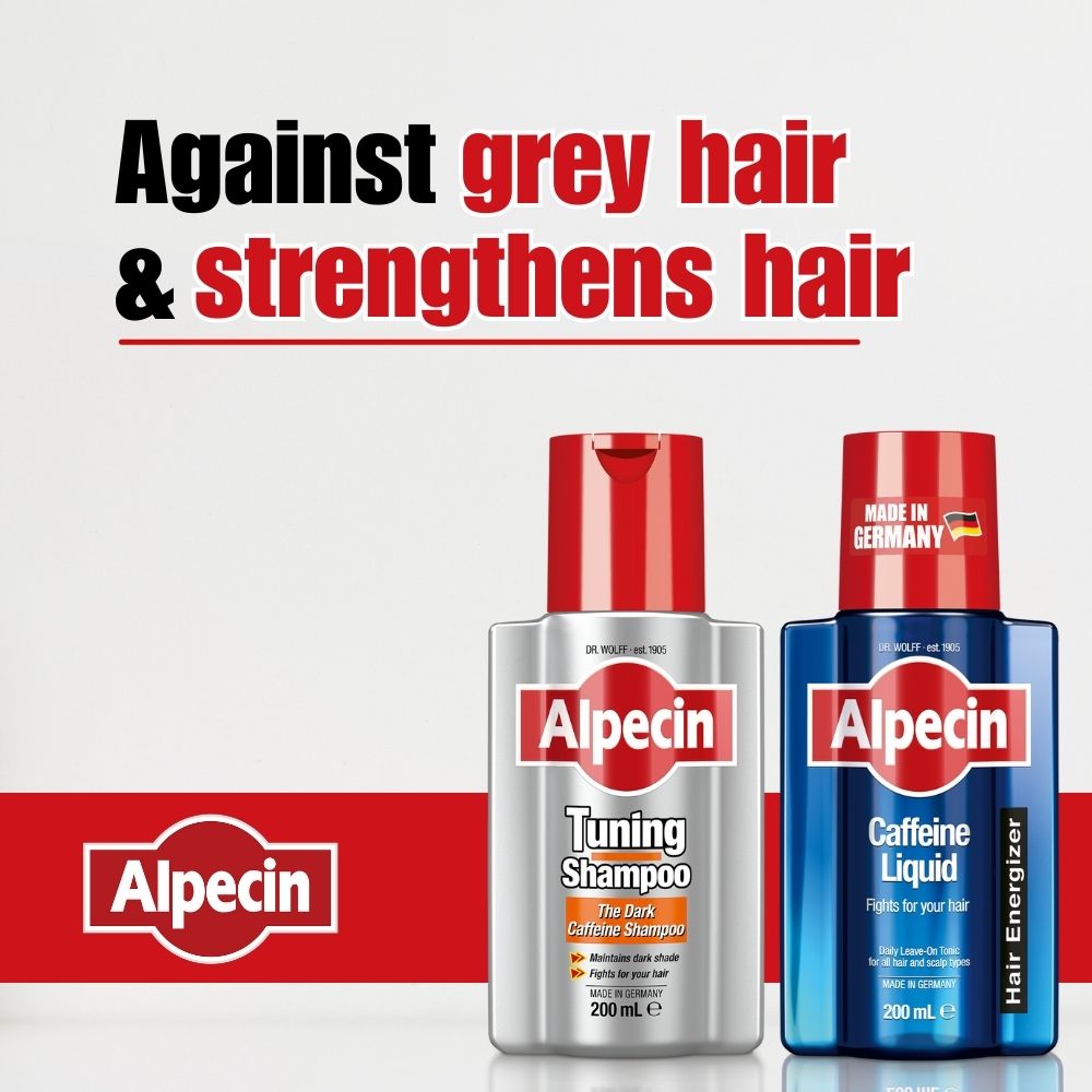 Alpecin Starter-Pack – Tuning Shampoo for Grey Hair + Caffeine Liquid