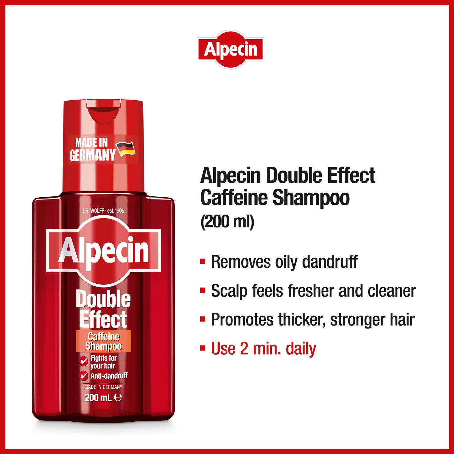 Alpecin Hair Loss Set – Alpecin Double Effect Shampoo + Caffeine Liquid Forte 200ml - Against Dandruff & Hair Loss