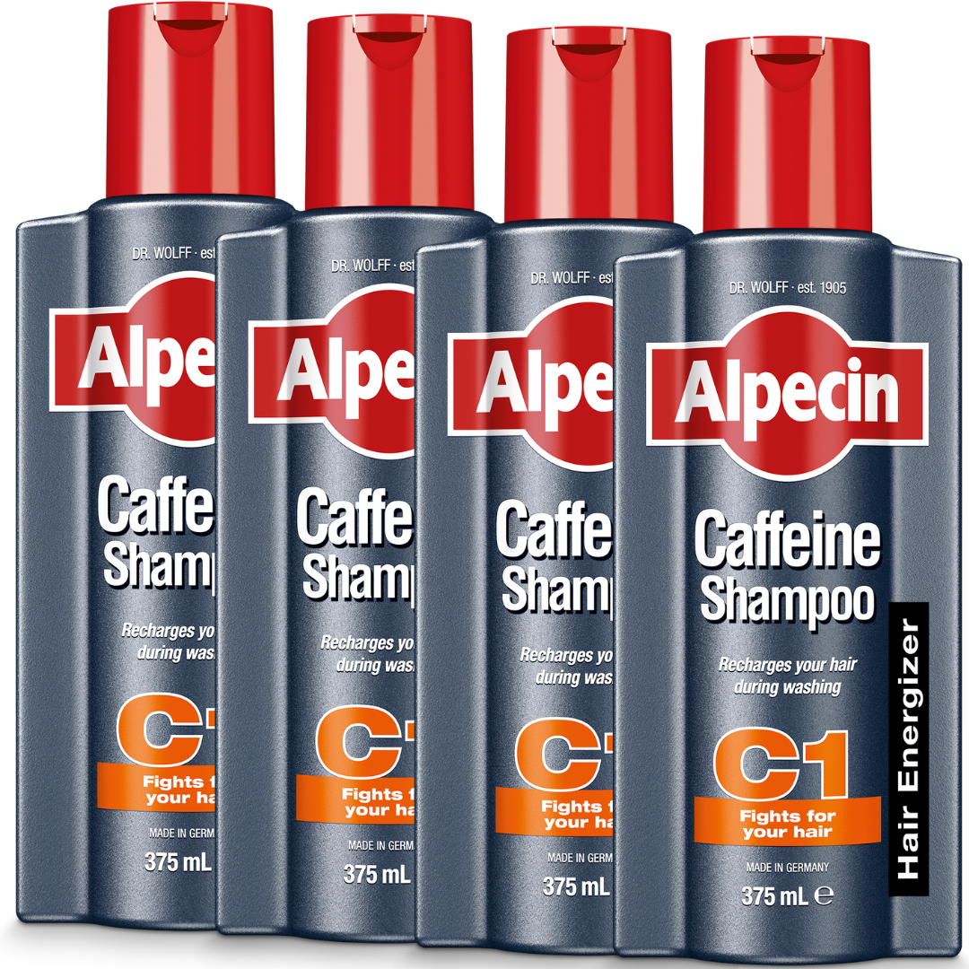 4x Alpecin Caffeine Shampoo C1 - For Stronger Hair, 375ml