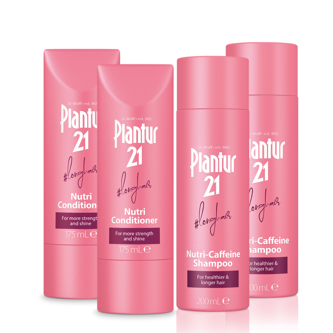 Plantur 21 long hair bundle with  2x shampoo and conditioner to help you reach your long hair goals