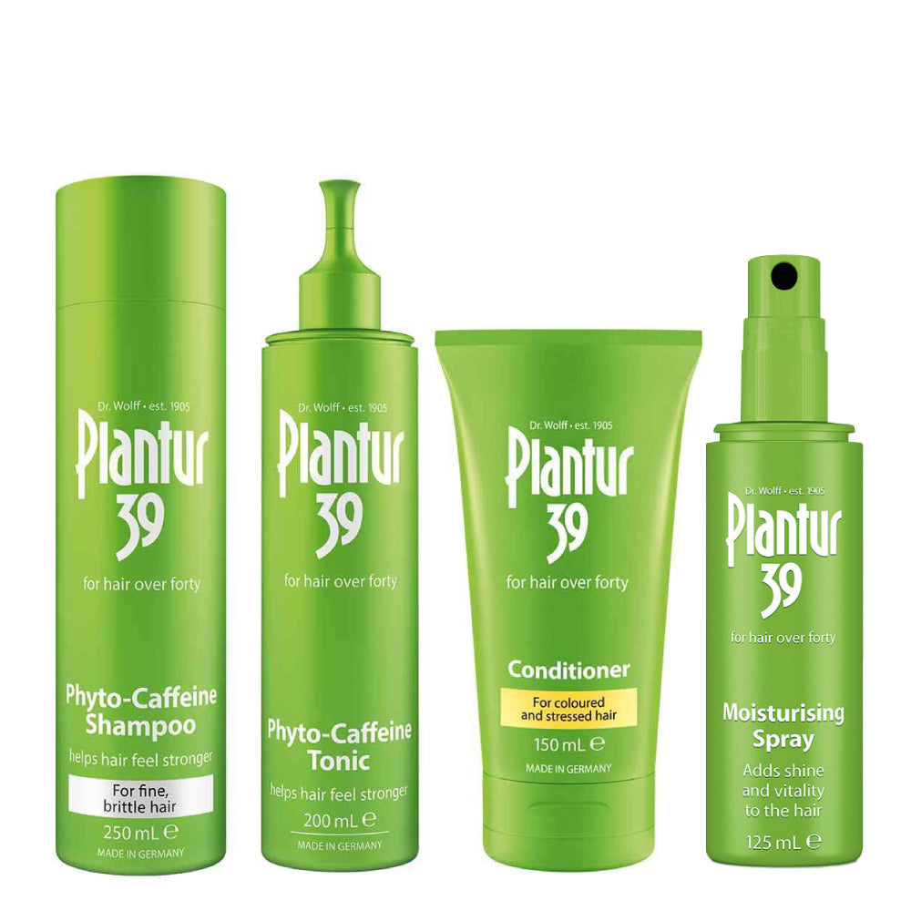 Plantur 39  Full Range Bundle for Fine Brittle Hair Shampoo, Conditioner, tonic and moisturising spray - Adds Volume & Strengthens Thin Hair