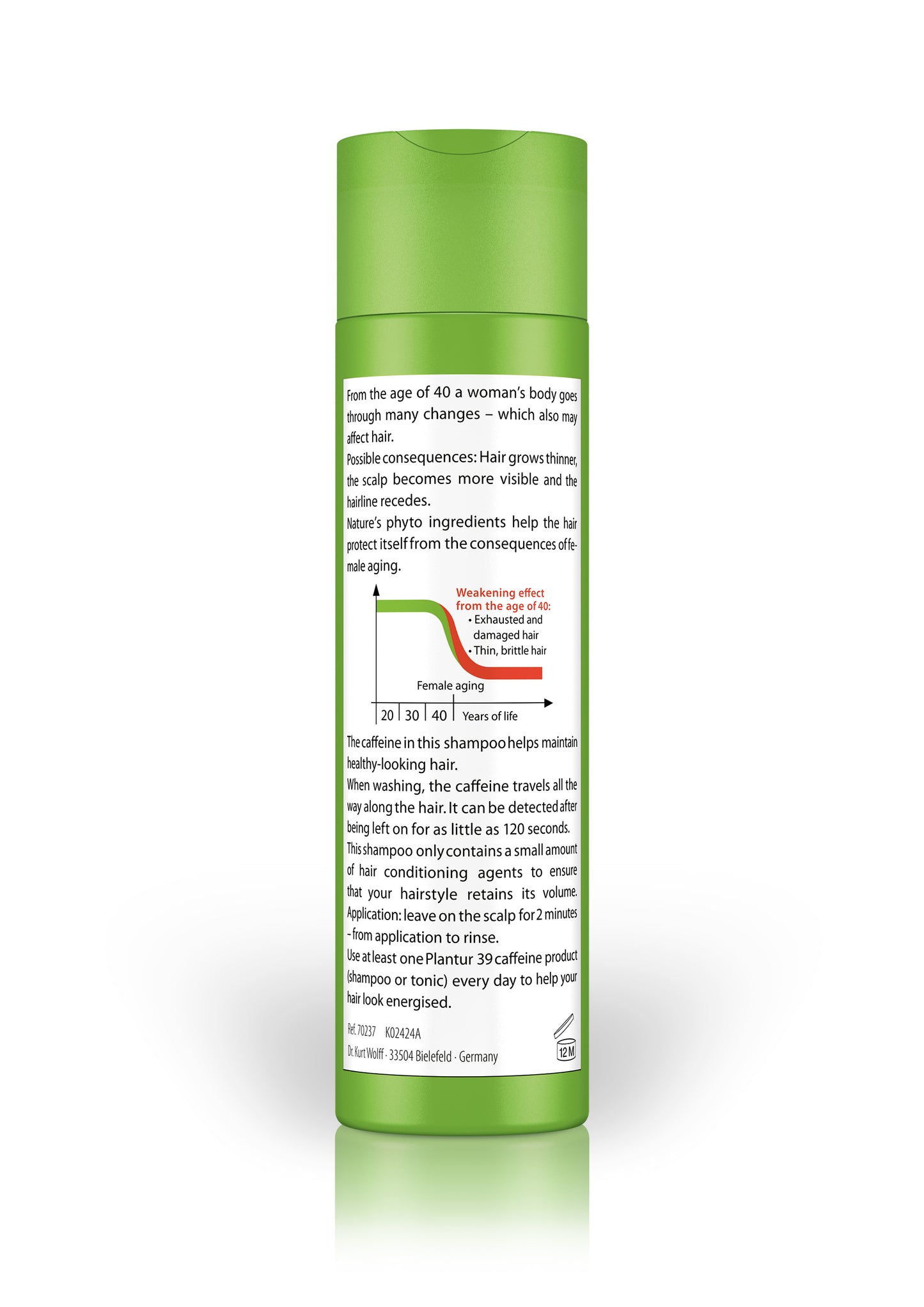 Plantur 39 phyto-Caffiene shampoo fine brittle hair back of packet