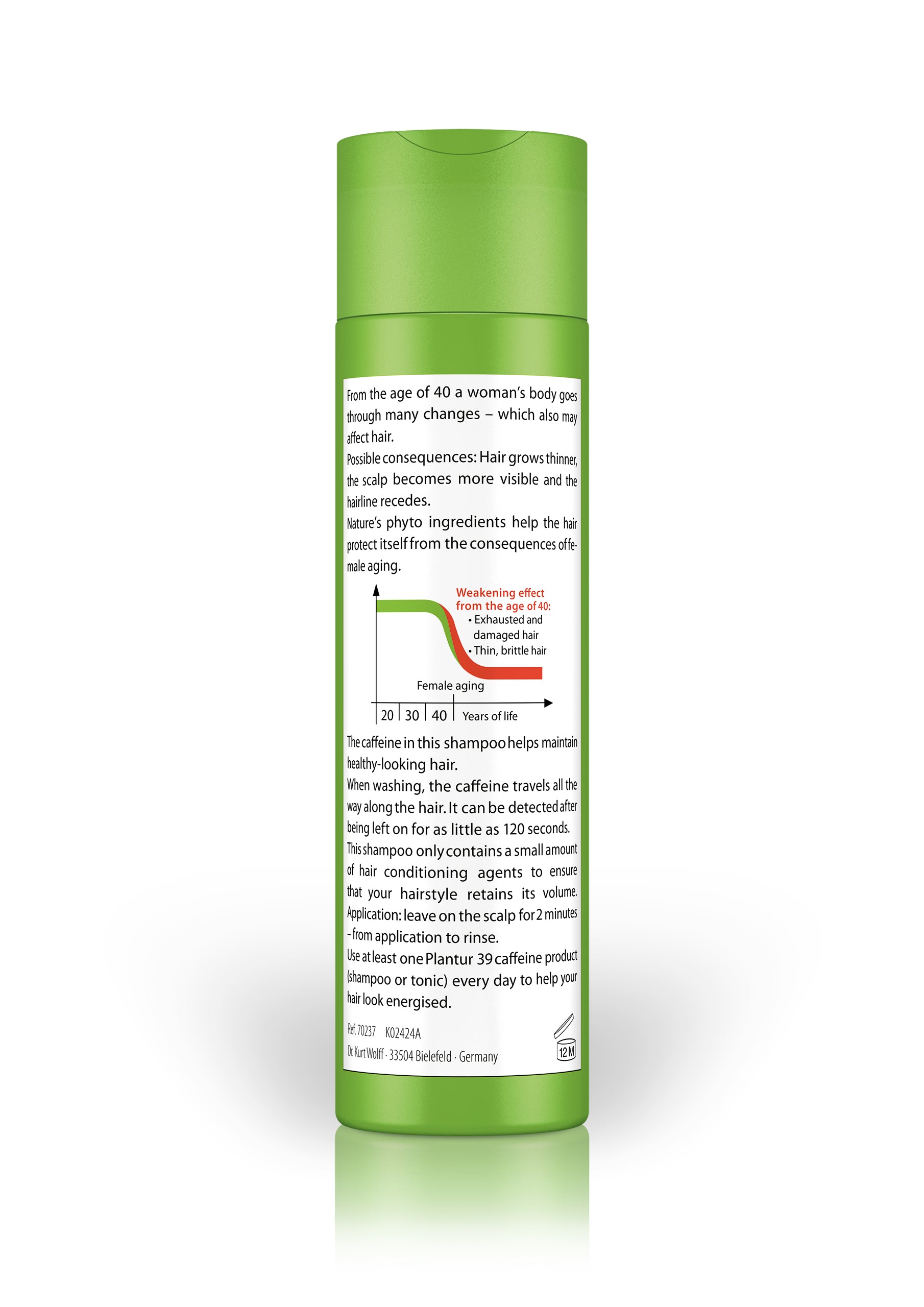 Plantur 39 phyto-Caffiene shampoo fine brittle hair back of packet