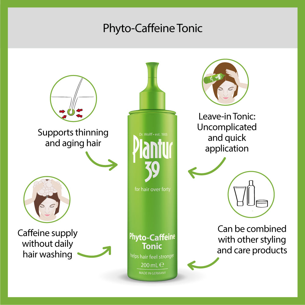 Plantur 39 phyto-caffeine tonic supports against aging and thining hair