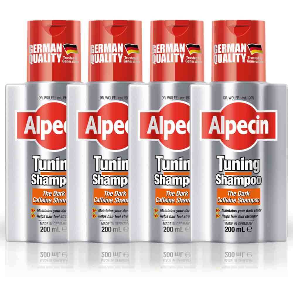 4x Alpecin Tuning Shampoo - Maintain Dark Hair - Thicker & Stronger Hair 200ml
