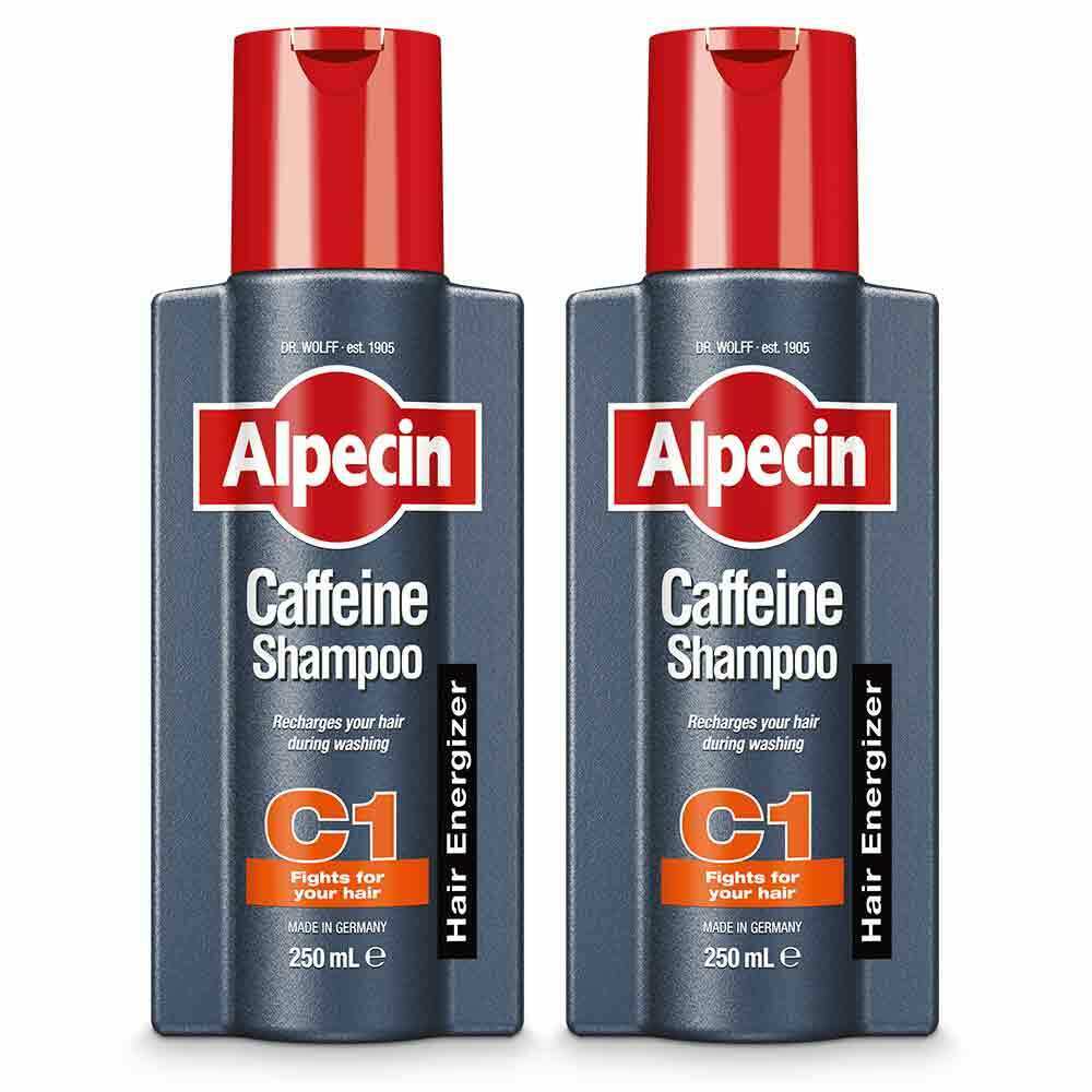 2x Alpecin Caffeine Shampoo C1 for Men - For Stronger Hair, 250ml